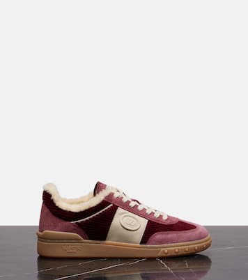Baskets Upvillage en daim et velours côtelé | Valentino Garavani