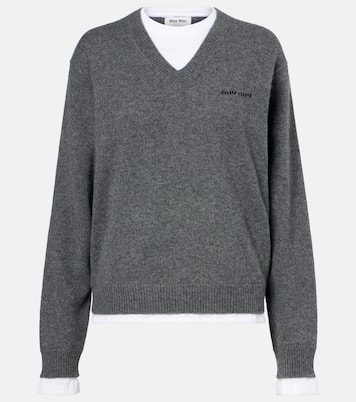 Layered cashmere sweater | Miu Miu