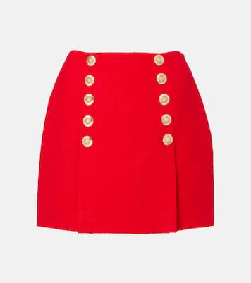 Minigonna in misto lana a pieghe | Balmain
