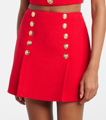 Minigonna in misto lana a pieghe | Balmain