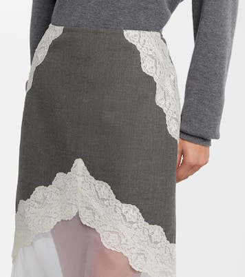 Lace-trimmed wool midi skirt | Jil Sander