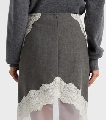 Lace-trimmed wool midi skirt | Jil Sander