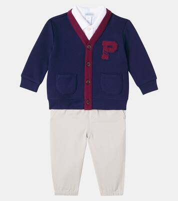 Baby cardigan, polo shirt, and pants set | Polo Ralph Lauren Kids