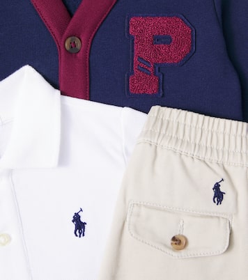 Baby cardigan, polo shirt, and pants set | Polo Ralph Lauren Kids