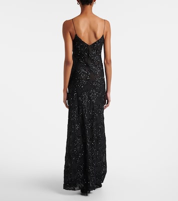 Floral-appliqué sequined gown | Rodarte