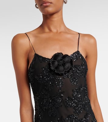 Floral-appliqué sequined gown | Rodarte