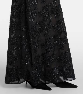 Floral-appliqué sequined gown | Rodarte