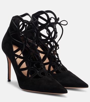 Elisa 95 suede lace-up pumps | Gianvito Rossi