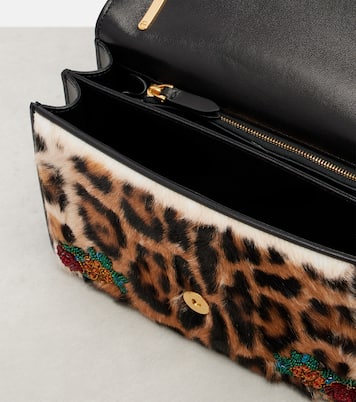 Vain Small embellished calf hair shoulder bag | Valentino Garavani