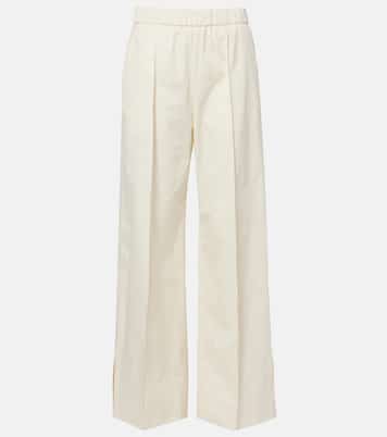 Pleated cotton wide-leg pants | Jil Sander