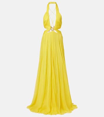 Cutout silk chiffon gown | Roberto Cavalli
