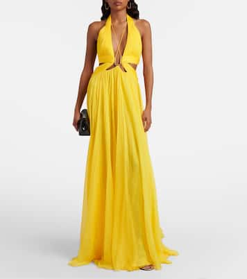 Cutout silk chiffon gown | Roberto Cavalli