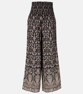Callaway paisley shirred wide-leg pants | Veronica Beard