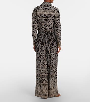 Callaway paisley shirred wide-leg pants | Veronica Beard