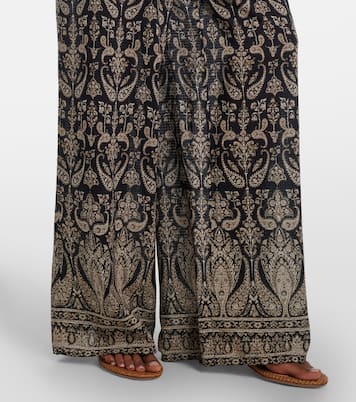 Callaway paisley shirred wide-leg pants | Veronica Beard