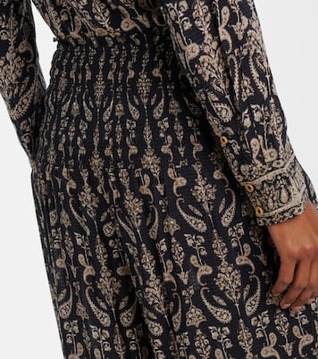 Callaway paisley shirred wide-leg pants | Veronica Beard