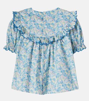 Leontyne floral ruffled cotton top | Pepa London