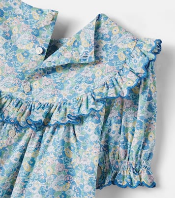 Leontyne floral ruffled cotton top | Pepa London
