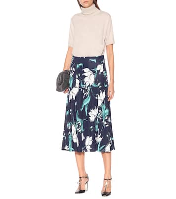 Gonna Vesper a stampa floreale in jersey | Erdem