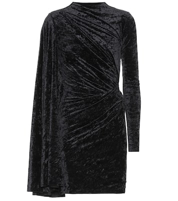Robe asymétrique en velours frappé | Balenciaga
