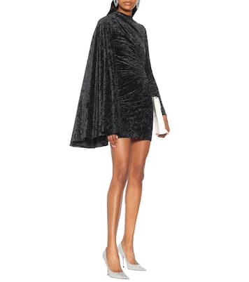 Robe asymétrique en velours frappé | Balenciaga