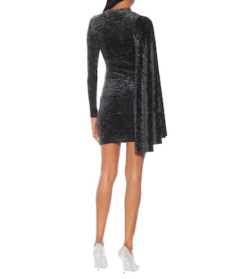 Robe asymétrique en velours frappé | Balenciaga