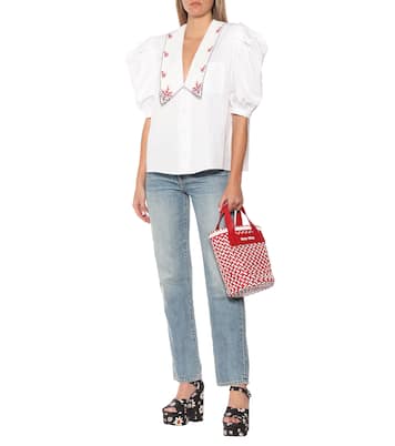 Daisy gabardine platform sandals | Miu Miu