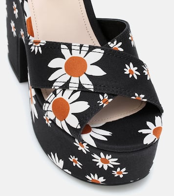 Daisy gabardine platform sandals | Miu Miu