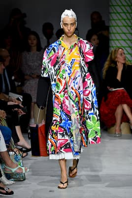 Abito midi a stampa in cotone | Marni