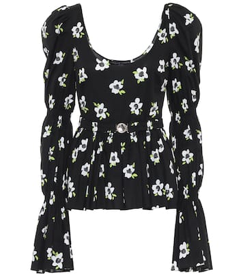 Top Raine a stampa in cotone stretch | Caroline Constas