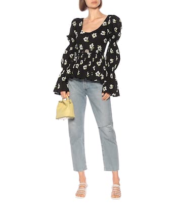 Top Raine a stampa in cotone stretch | Caroline Constas
