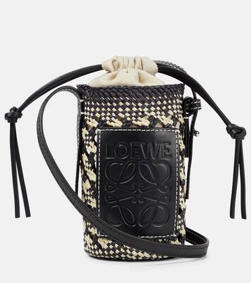 Borsa a tracolla Cylinder in rafia e pelle | Loewe