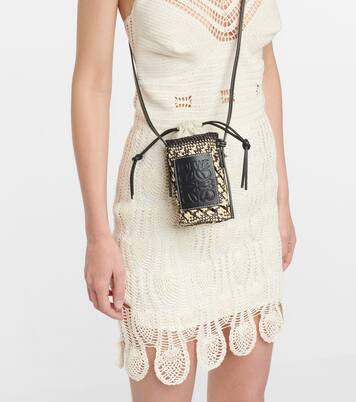 Borsa a tracolla Cylinder in rafia e pelle | Loewe