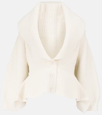 Cardigan in lana e cashmere con peplum | Alaïa
