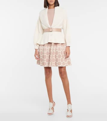 Cardigan in lana e cashmere con peplum | Alaïa