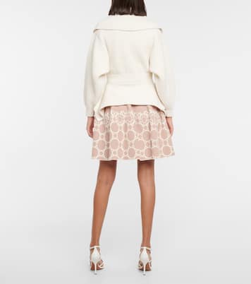 Cardigan in lana e cashmere con peplum | Alaïa