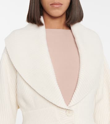 Cardigan in lana e cashmere con peplum | Alaïa