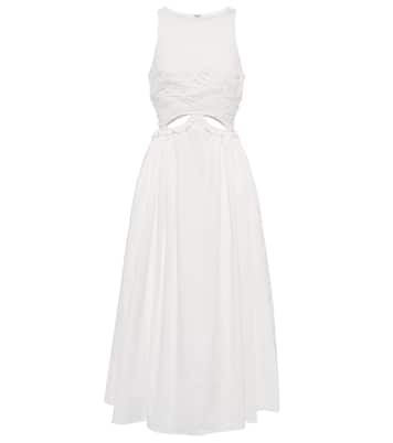Lace-trimmed cutout cotton maxi dress | Self-Portrait