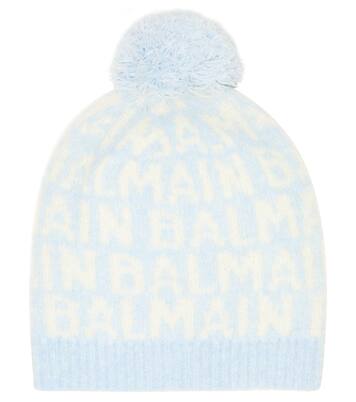 Logo pompom wool-blend beanie | Balmain Kids