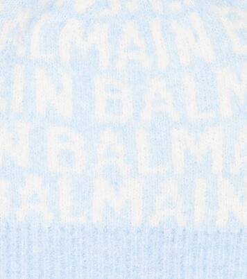 Logo pompom wool-blend beanie | Balmain Kids
