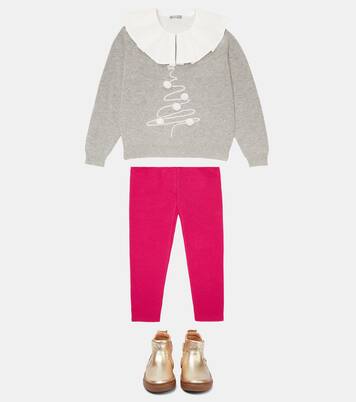Cotton-blend fleece leggings | Il Gufo