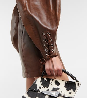 Lace-up faux leather minidress | Rotate
