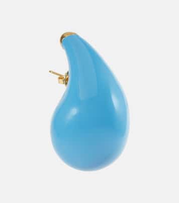 Orecchini Drop in argento bagnato in oro 18kt e smalto | Bottega Veneta