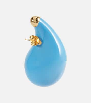 Orecchini Drop in argento bagnato in oro 18kt e smalto | Bottega Veneta