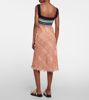 Patterned cotton-blend midi dress | Marni