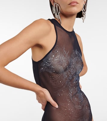 Embellished printed mesh bodysuit | Jean Paul Gaultier