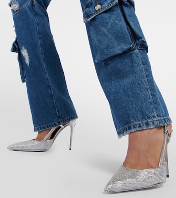 x Kim - Pumps slingback in pelle con cristalli | Dolce&Gabbana