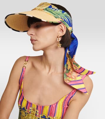 Visiera effetto rafia con seta | Versace