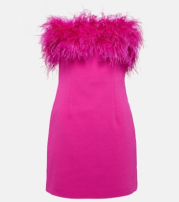 Minikleid aus Crêpe mit Federn | Rebecca Vallance