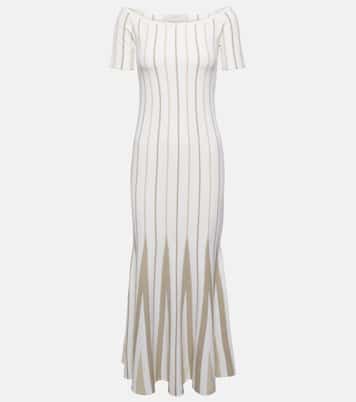 Striped off-shoulder virgin wool maxi dress | Gabriela Hearst